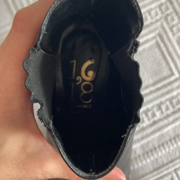 1,618 Made in Italy Black Leather Ankle Boots Size 37 - Picture 6 of 8